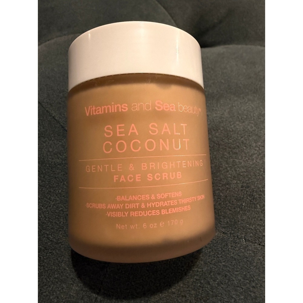 Vitamins and Sea Beauty Sea Salt Coconut Gentle Brightening Face Scrub 6oz NEW